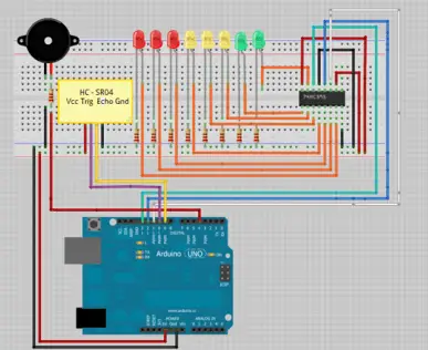 Arduino – sensor ultrasónico con LED y zumbador