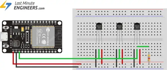 Conecte varios DS18B20 a ESP32 y muestre valores a través de un servidor web