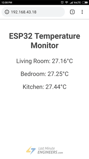 Conecte varios DS18B20 a ESP32 y muestre valores a través de un servidor web