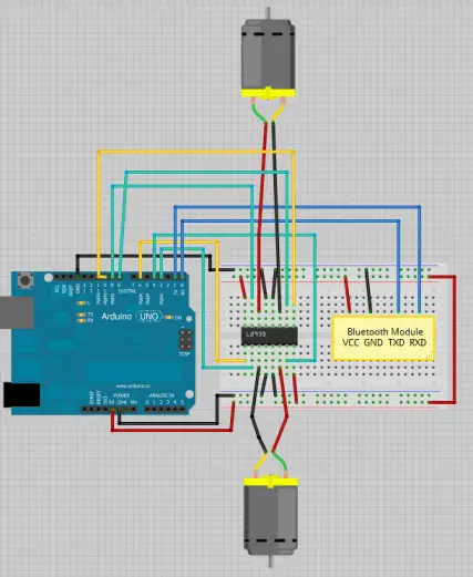 Arduino: controla 2 motores CC mediante Bluetooth (perfecto para construir un robot)
