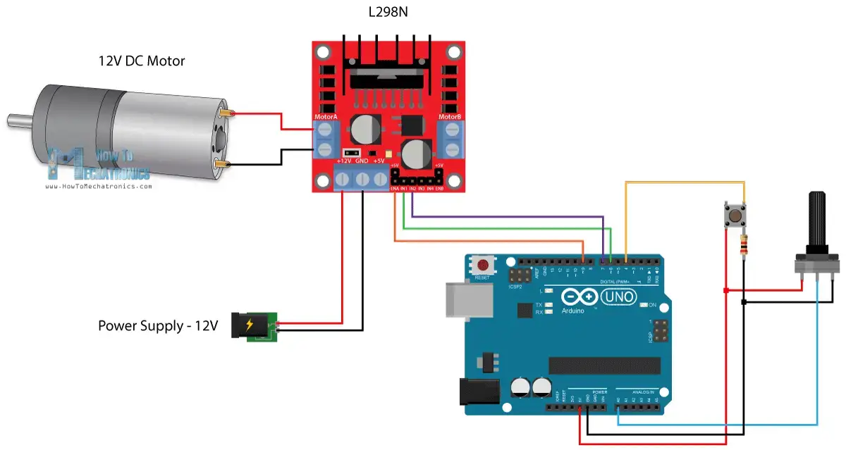 Controlador de motor L298N: interfaz Arduino, funcionamiento, códigos, esquemas