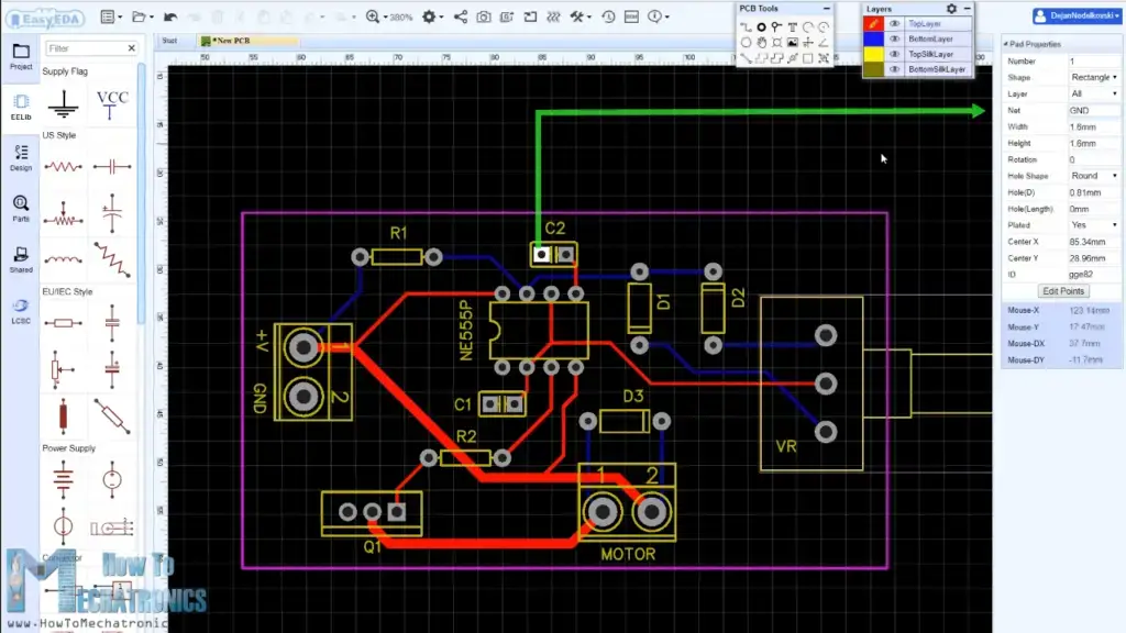 Controlador de velocidad del motor de CC 555 Timer PWM Controlador de velocidad del motor de CC 555 Timer PWM