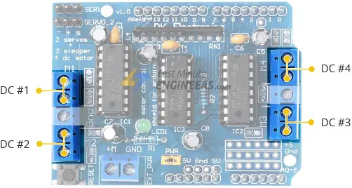 Controle CC, motor paso a paso y servo con L293D Motor Driver Shield y Arduino