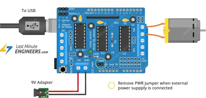 Controle CC, motor paso a paso y servo con L293D Motor Driver Shield y Arduino