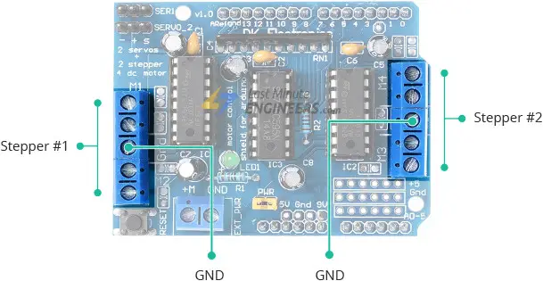 Controle CC, motor paso a paso y servo con L293D Motor Driver Shield y Arduino