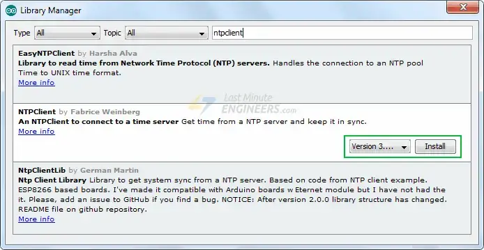 Obtenga la fecha y hora del servidor NTP usando ESP8266 NodeMCU