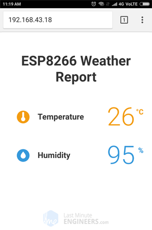 Interfaz DHT11 DHT22 con ESP8266 NodeMCU usando servidor web