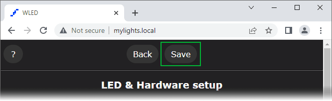 Controle LED direccionables WS2812B con ESP32 y WLED