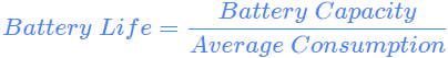Calculadora de duración de la batería