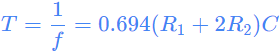 Calculadora de temporizador de circuito astable 555