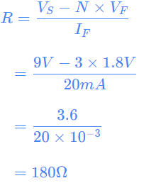 Calculadora de resistencia de la serie LED