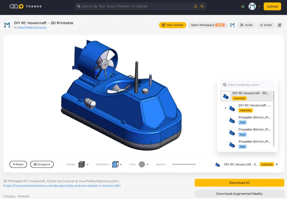 Aerodeslizador RC basado en Arduino DIY
