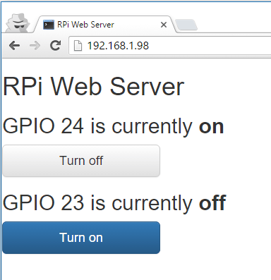 El servidor web Raspberry Pi usa Flask para controlar los GPIO