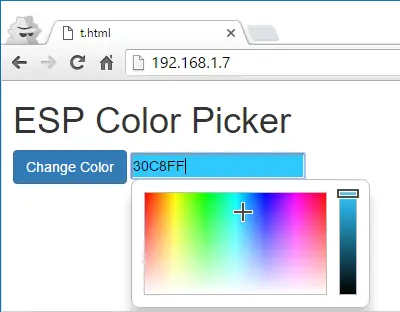 Selector de color ESP8266 RGB