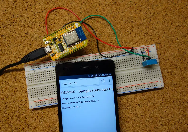 ESP8266 DHT11/DHT22 Servidor Web de Temperatura y Humedad con Arduino IDE