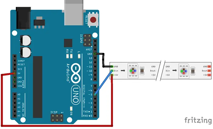 Instrucciones para la tira de LED RGB direccionable WS2812B con Arduino