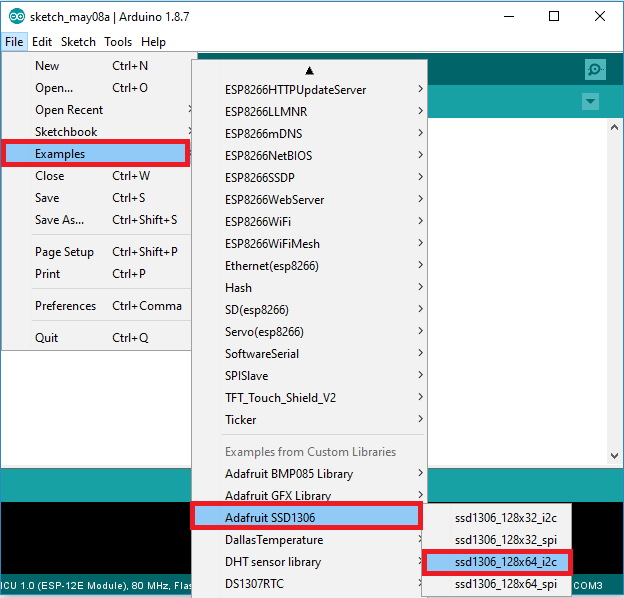 Pantalla OLED ESP8266 de 0,96 pulgadas con Arduino IDE