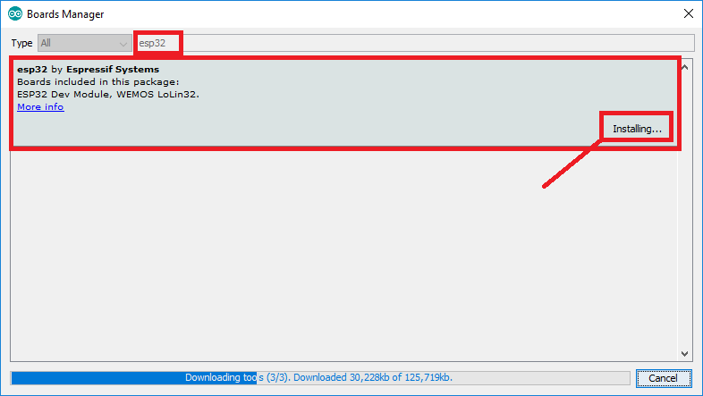 Instalación de la placa ESP32 en el IDE Arduino (Windows, Mac OS X, Linux)