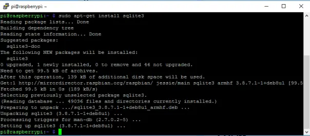 Base de datos SQLite en una Raspberry Pi