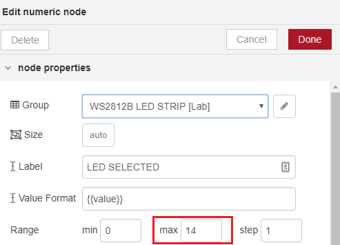 Node-RED con tira LED RGB direccionable WS2812B