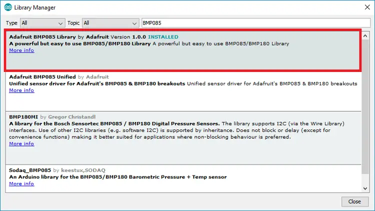 ESP32 con sensor barómetro BMP180 – instrucciones