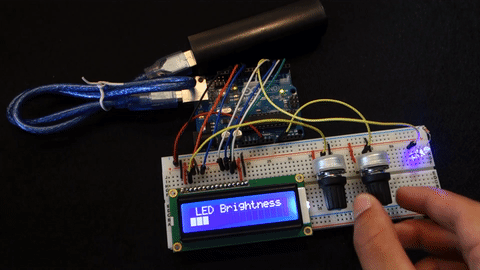 Arduino: muestra el brillo del LED en una pantalla LCD de 16×2