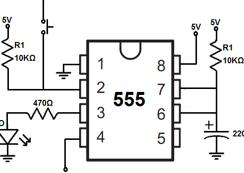 Cómo construir un circuito monoestable con temporizador 555