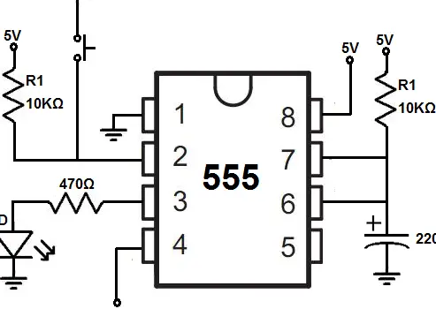 Cómo construir un circuito monoestable con temporizador 555