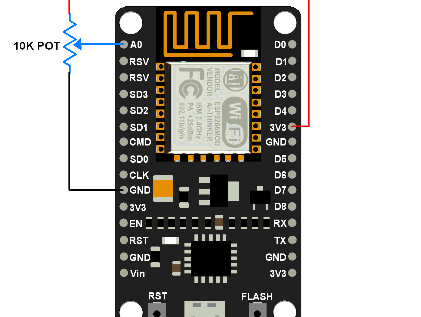 Nodemcu Nodemcu Adc con Arduino Ide |