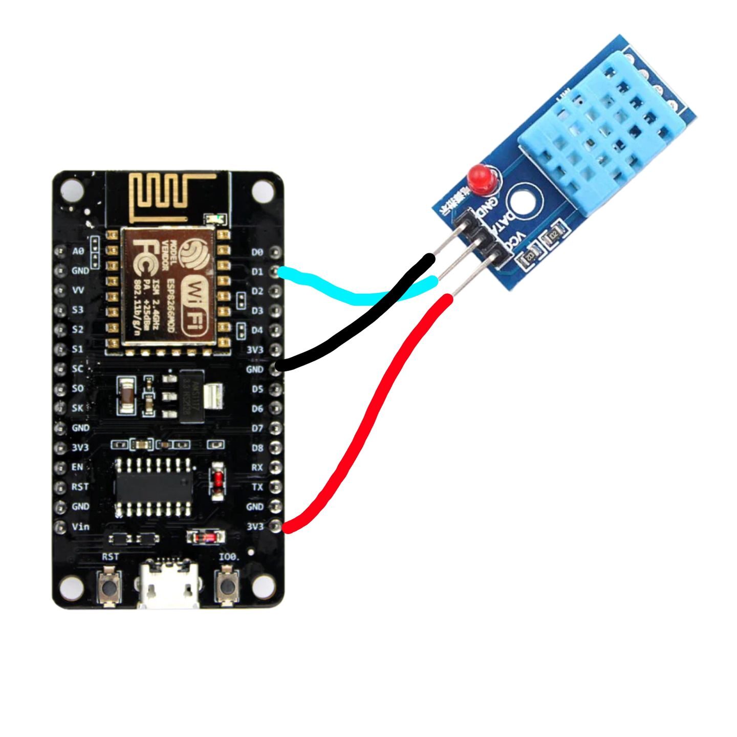 Tutorial de interfaz ESP8266 NodeMCU DHT22 |