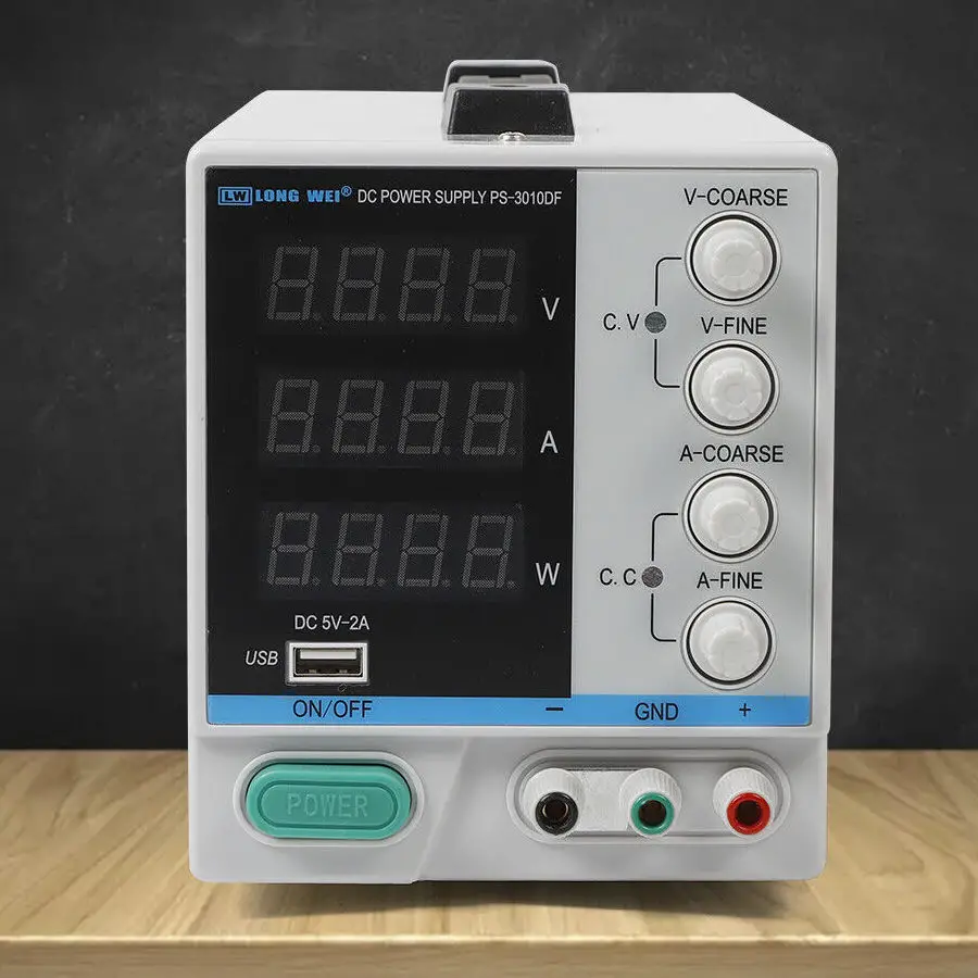 0-30V 0-10A Fuente de alimentación CC de laboratorio Pantalla de 4 dígitos...