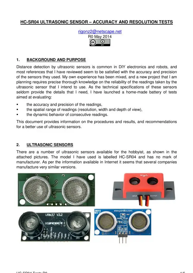 HC-SR04: pruebas de exactitud, precisión y resolución de ultrasonidos...