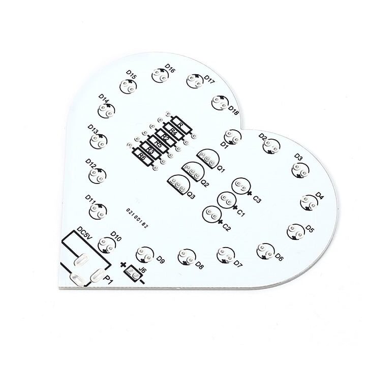 5V USB DIY Kit LED colorido Kit de control de luz en forma de corazón...