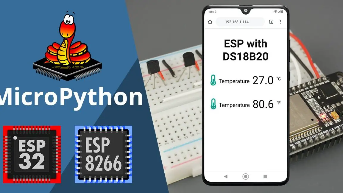 MicroPython: Servidor web ESP32/ESP8266 DS18B20 (estación meteorológica...