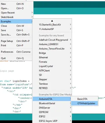 Programación ESP32 por aire (OTA) usando Arduino IDE