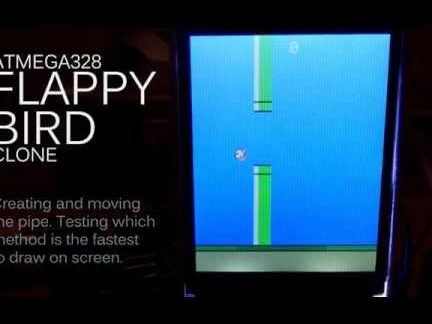 Un clon de Flappy Bird usando matriz de puntos y Arduino.