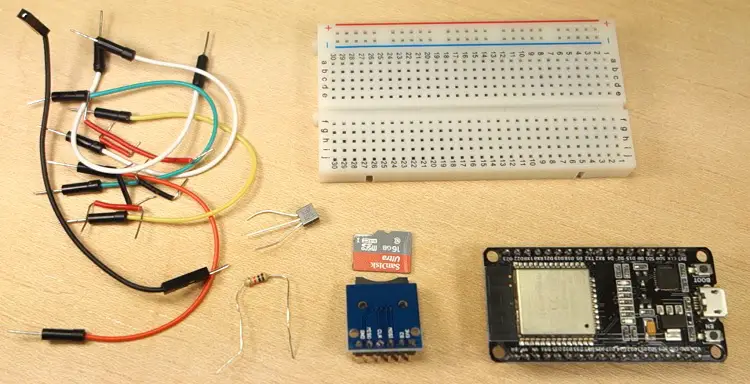 Temperatura de registro de datos ESP32 a la tarjeta MicroSD
