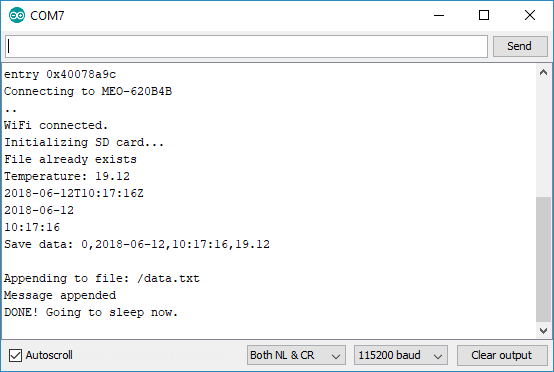 Temperatura de registro de datos ESP32 a la tarjeta MicroSD