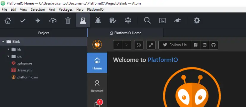 Programación ESP32 con Atom Text Editor y PlatformIO IDE