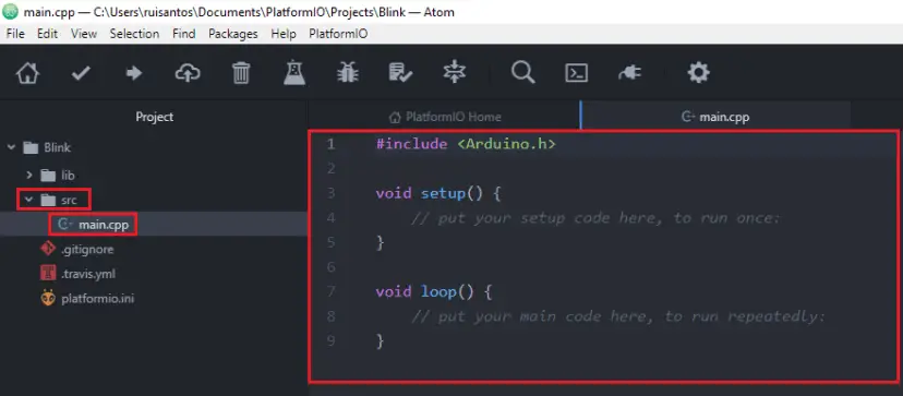 Programación ESP32 con Atom Text Editor y PlatformIO IDE