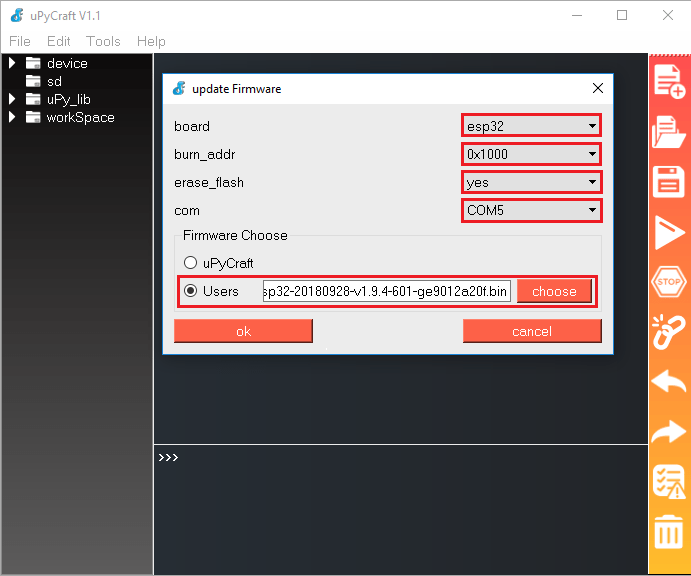 Flashear/cargar firmware MicroPython a ESP32 y ESP8266