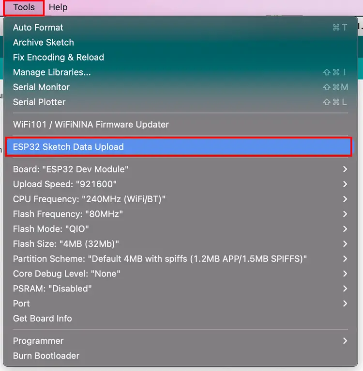 Instale el cargador del sistema de archivos ESP32 en el IDE de Arduino