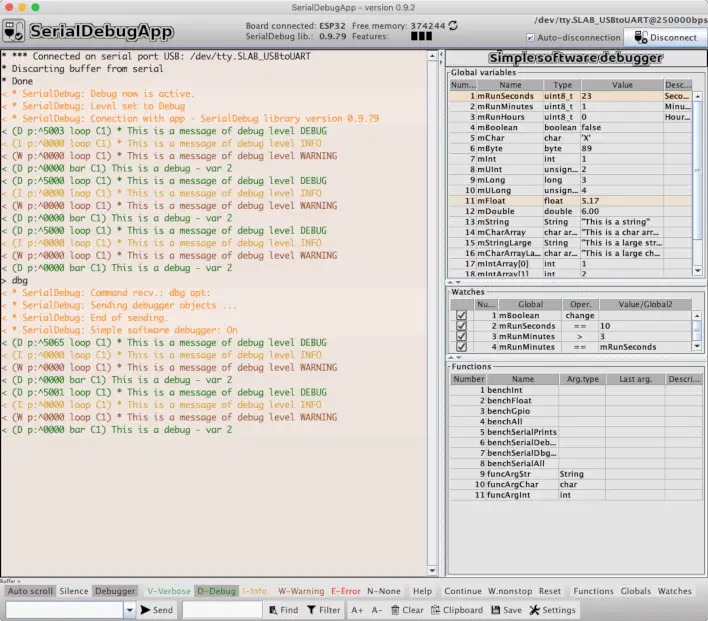 Mejor depuración para Arduino IDE: SerialDebugApp (Parte 3)