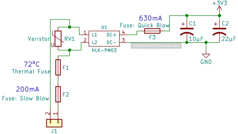 Suministre ESP8266 con voltaje de red a través del convertidor Hi-Link HLK-PM03