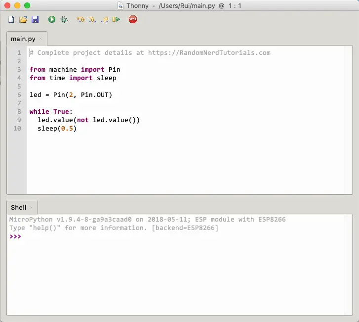 Introducción a Thonny MicroPython (Python) IDE para ESP32 y ESP8266 | Tutoriales aleatorios para nerds