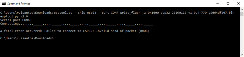 Actualización del firmware MicroPython a ESP32 y ESP8266 usando esptool.py