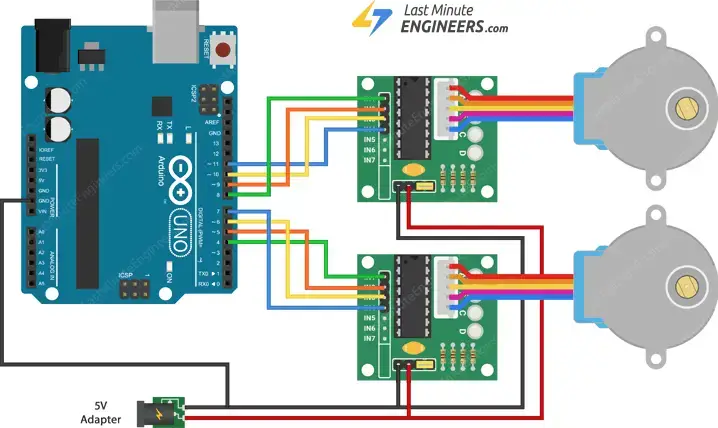 Controle el motor paso a paso 28BYJ-48 con controlador ULN2003 y Arduino