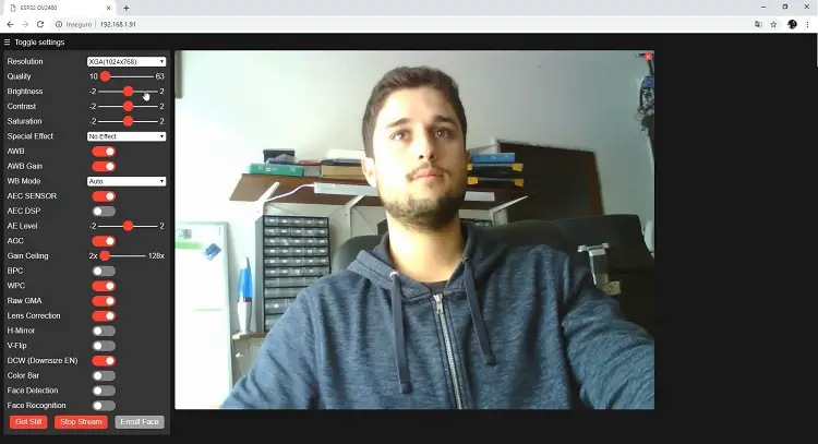 Streaming de vídeo ESP32 CAM y reconocimiento facial con Arduino IDE Streaming de vídeo ESP32 CAM y reconocimiento facial con Arduino IDE