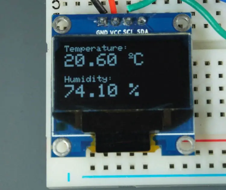 ESP32/ESP8266: lecturas de temperatura y humedad DHT en pantalla OLED