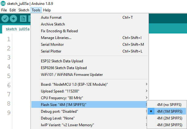 Instale el cargador del sistema de archivos ESP8266 en el IDE de Arduino
